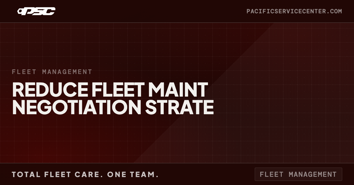 Reduce Fleet Maintenance Costs: Vendor Negotiation Strategies for Pacific Northwest Operations