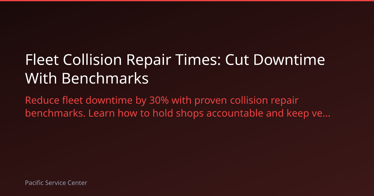 Fleet Collision Repair Times: Cut Downtime With Benchmarks