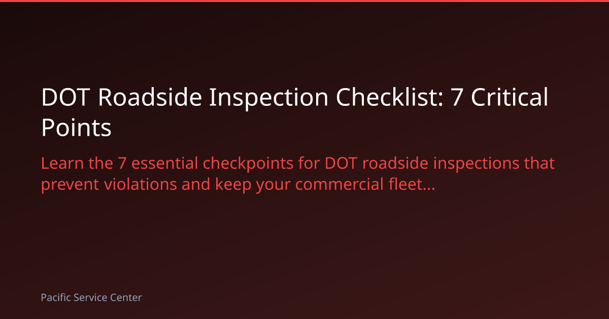 DOT Roadside Inspection Checklist: 7 Critical Points