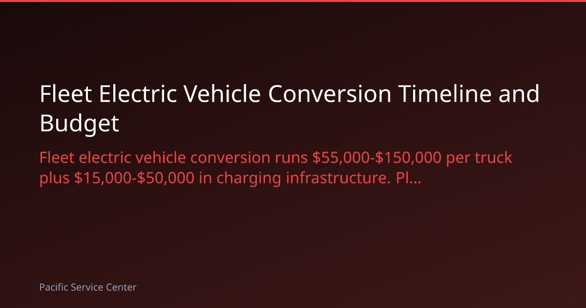 Fleet Electric Vehicle Conversion Timeline and Budget