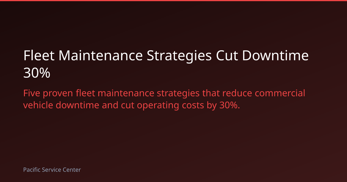 Fleet Maintenance Strategies Cut Downtime 30%