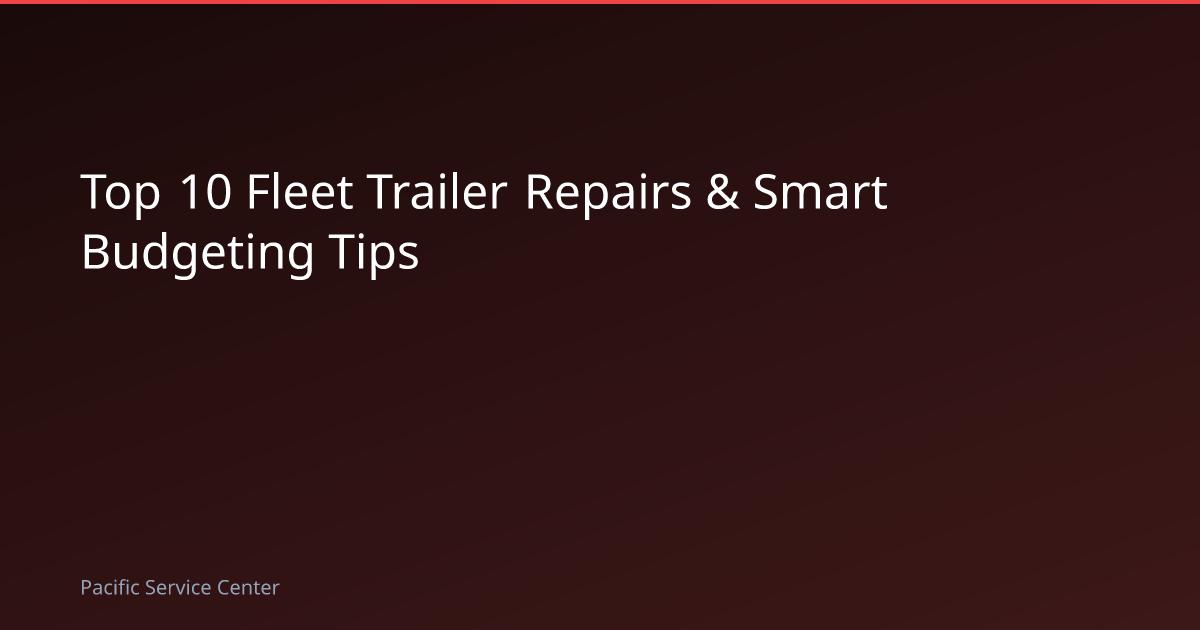 Top 10 Fleet Trailer Repairs & Smart Budgeting Tips
