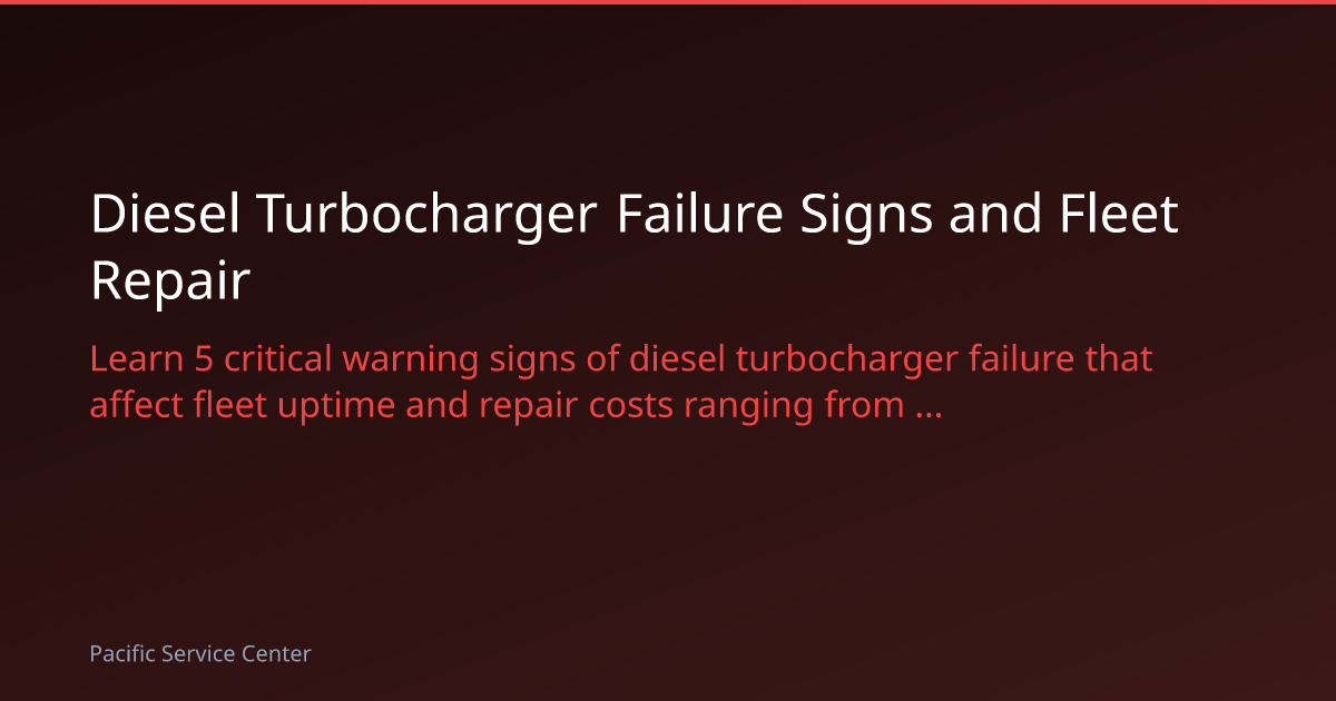 Diesel Turbocharger Failure Signs and Fleet Repair