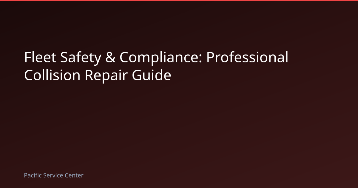 Fleet Safety & Compliance: Professional Collision Repair Guide