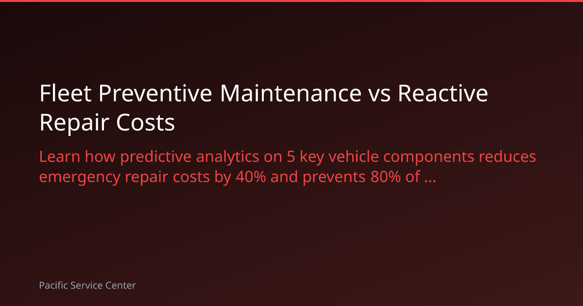 Fleet Preventive Maintenance vs Reactive Repair Costs