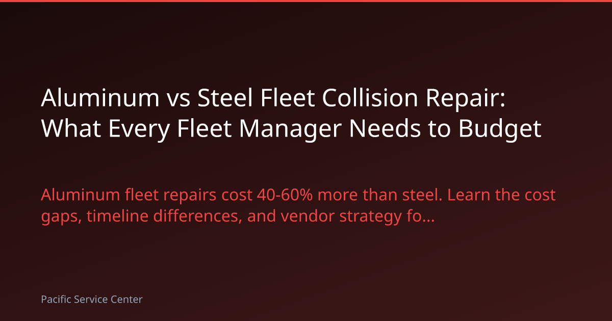Aluminum vs Steel Fleet Collision Repair: What Every Fleet Manager Needs to Budget