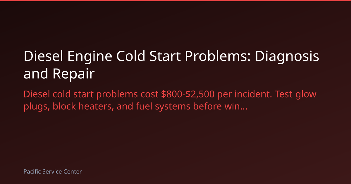 Diesel Engine Cold Start Problems: Diagnosis and Repair